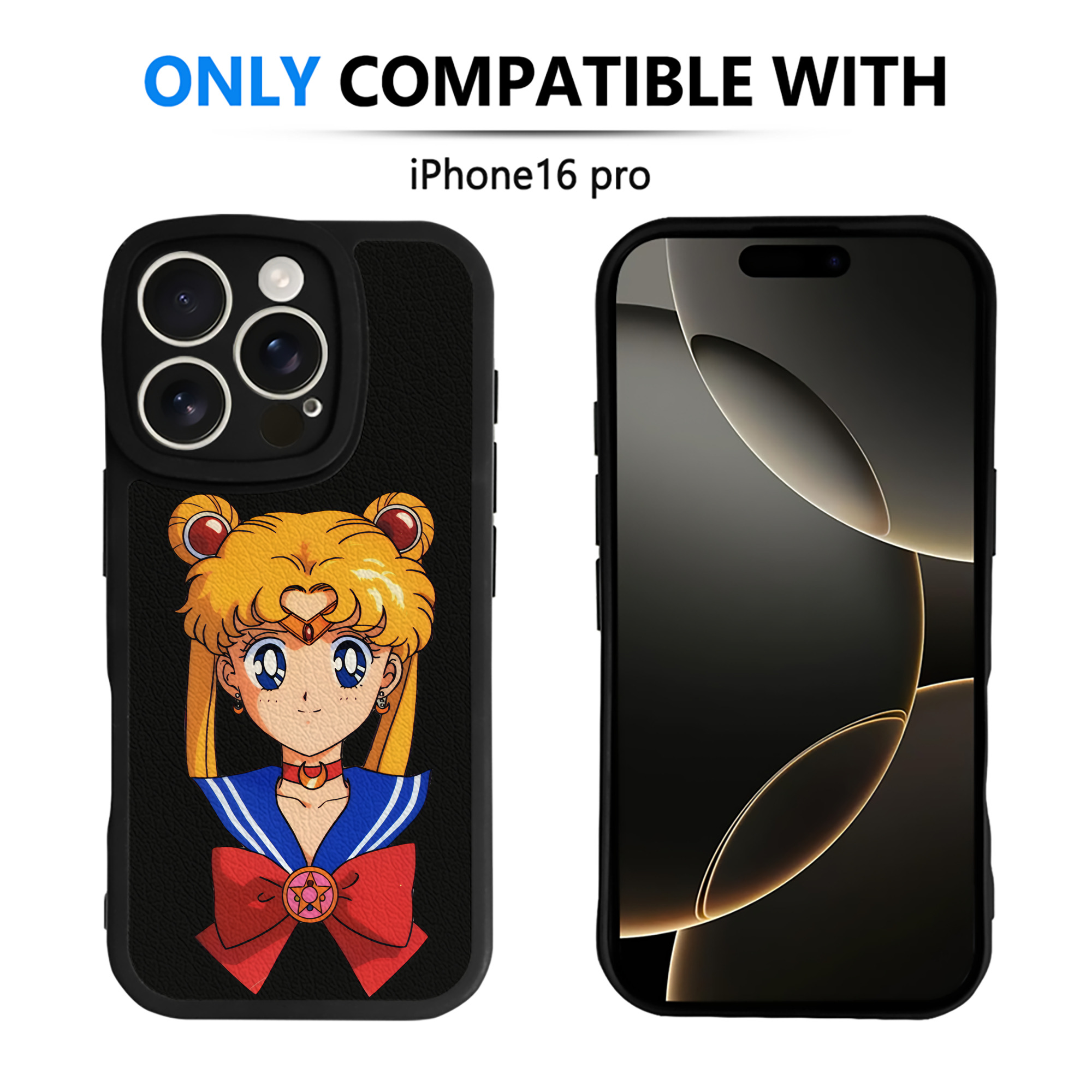 （画像用） 美少女戦士セーラームーン 月野 うさぎ つきの うさぎ Sailor Moon Tsukino Usagi 【iPhone 16シリーズ対応】シリコンスマホケース（レザー調） 材質：シリコン